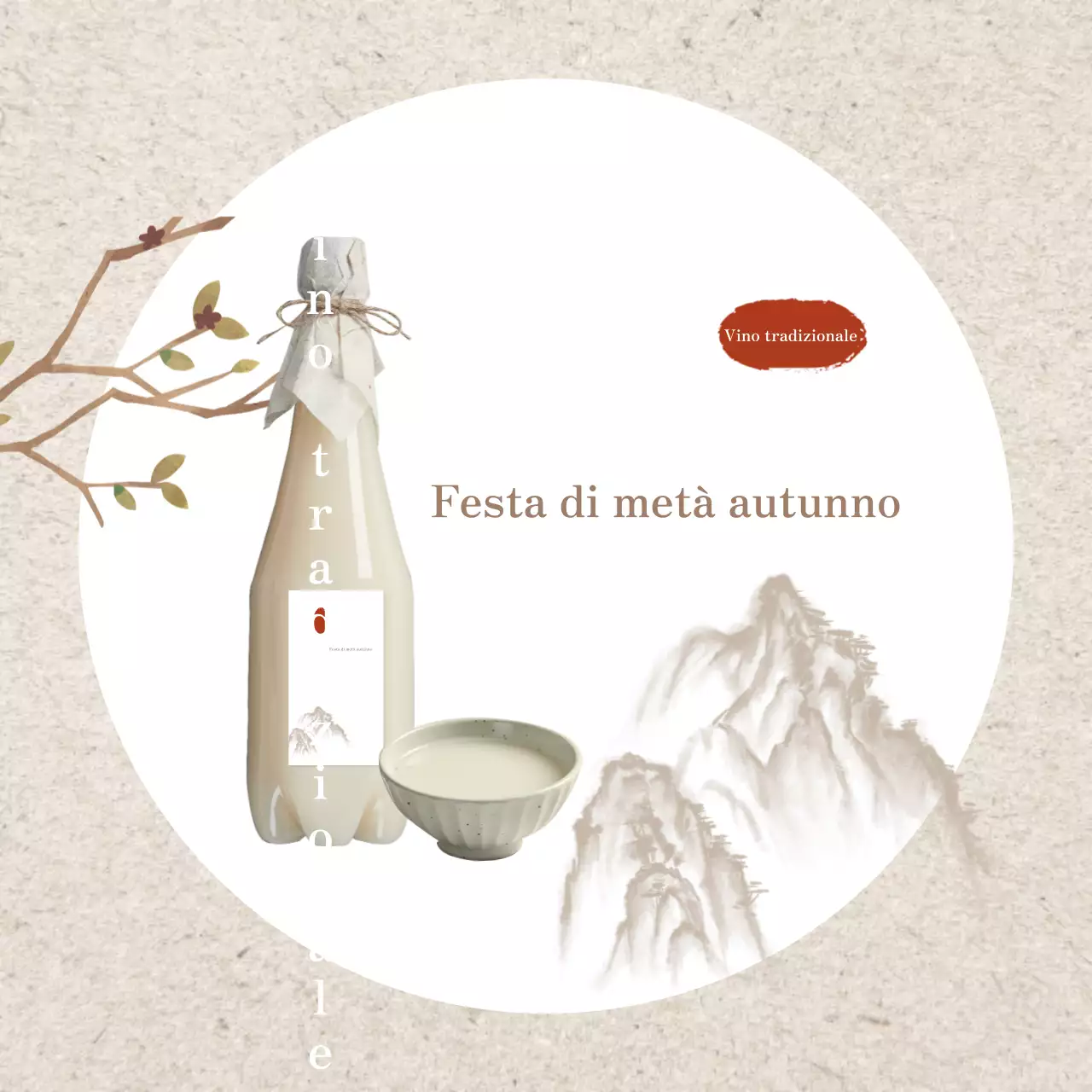 Promozione del liquore tradizionale beige