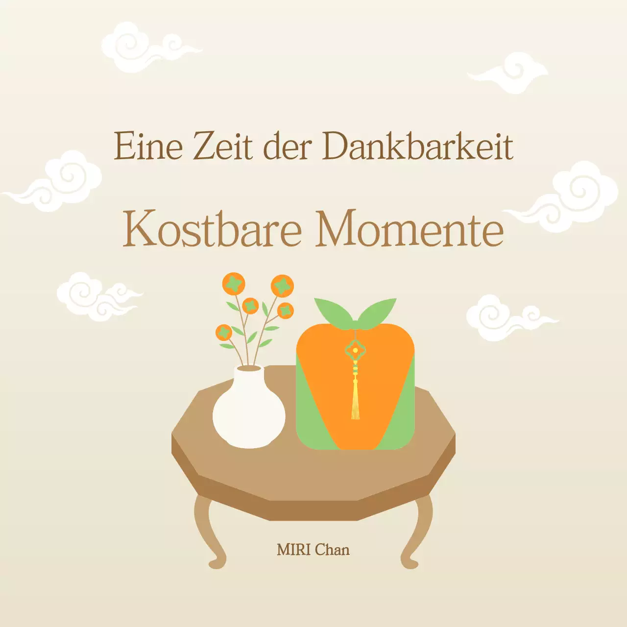 Beige Traditionelle Thanksgiving-Feier