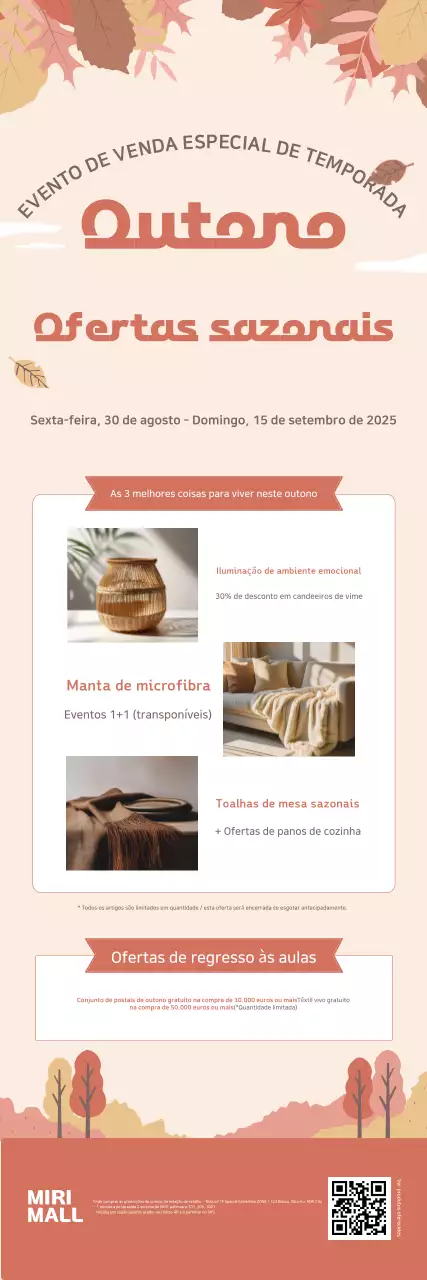 Promoção de Outono Bege Simples