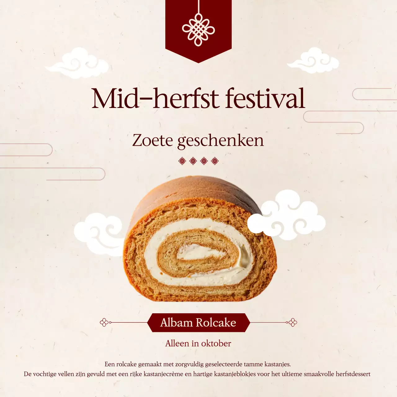 Beige Traditionele Dessert Advertentie