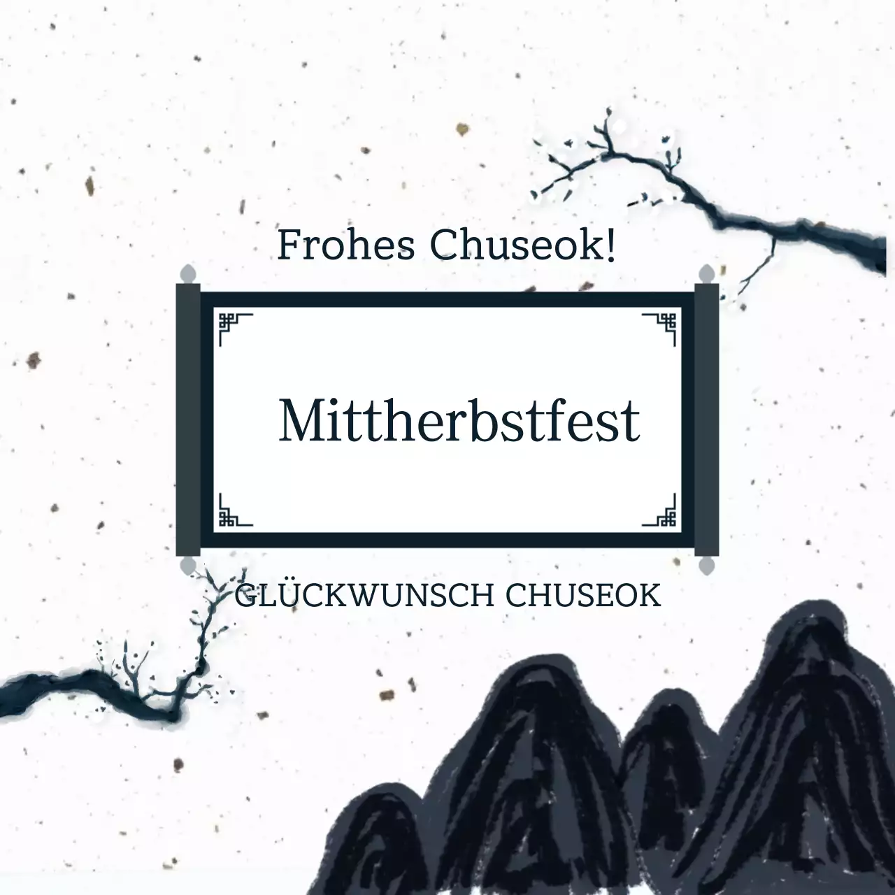 Weiße traditionelle Chuseok-Grüße