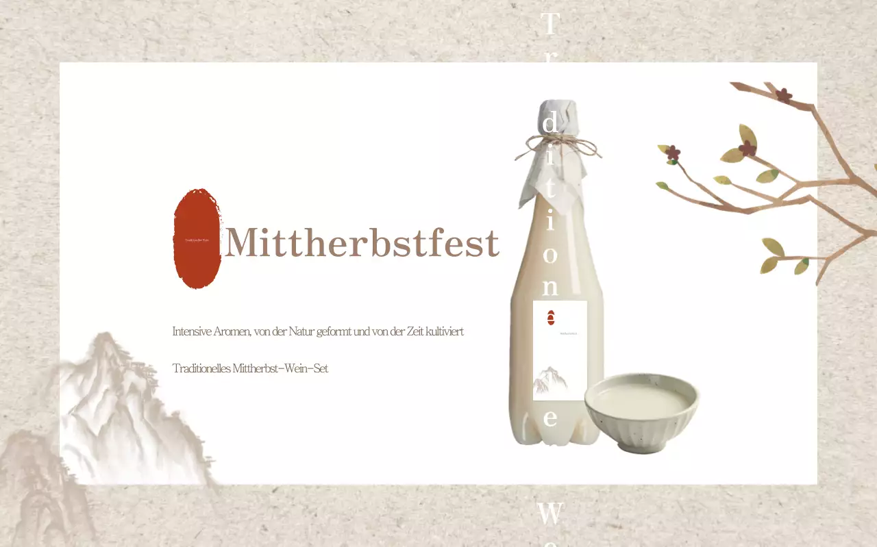 Werbung für traditionelle beige Spirituosenprodukte