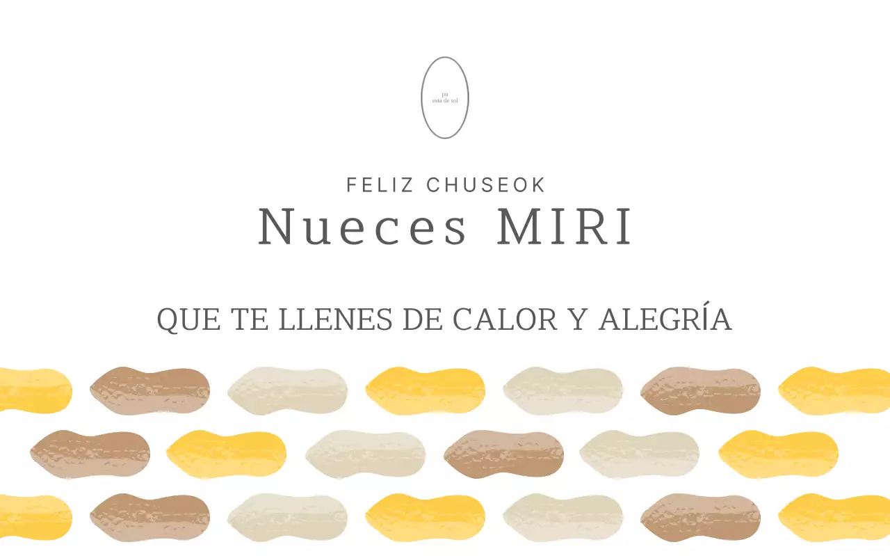 Postal sencilla de Chuseok en color beige