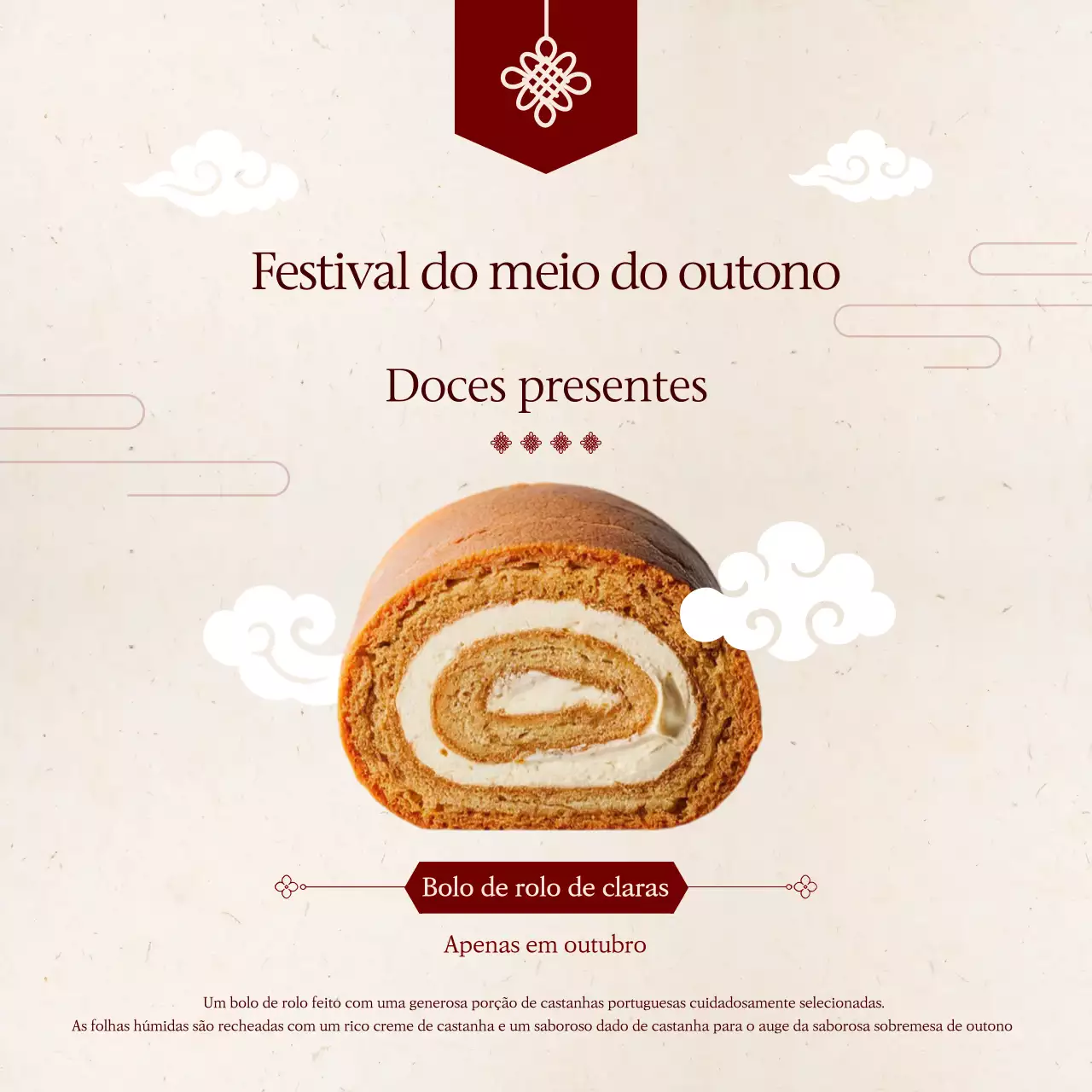 Anúncio de sobremesa tradicional bege