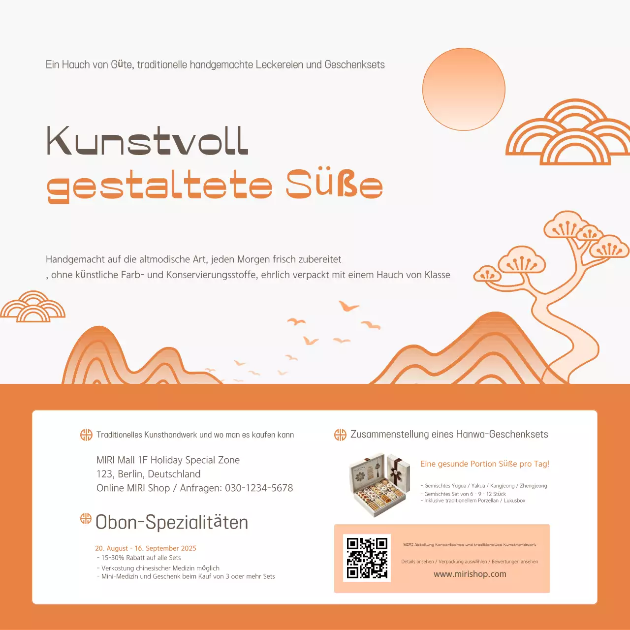 Werbung für das traditionelle Orangen-Geschenkset