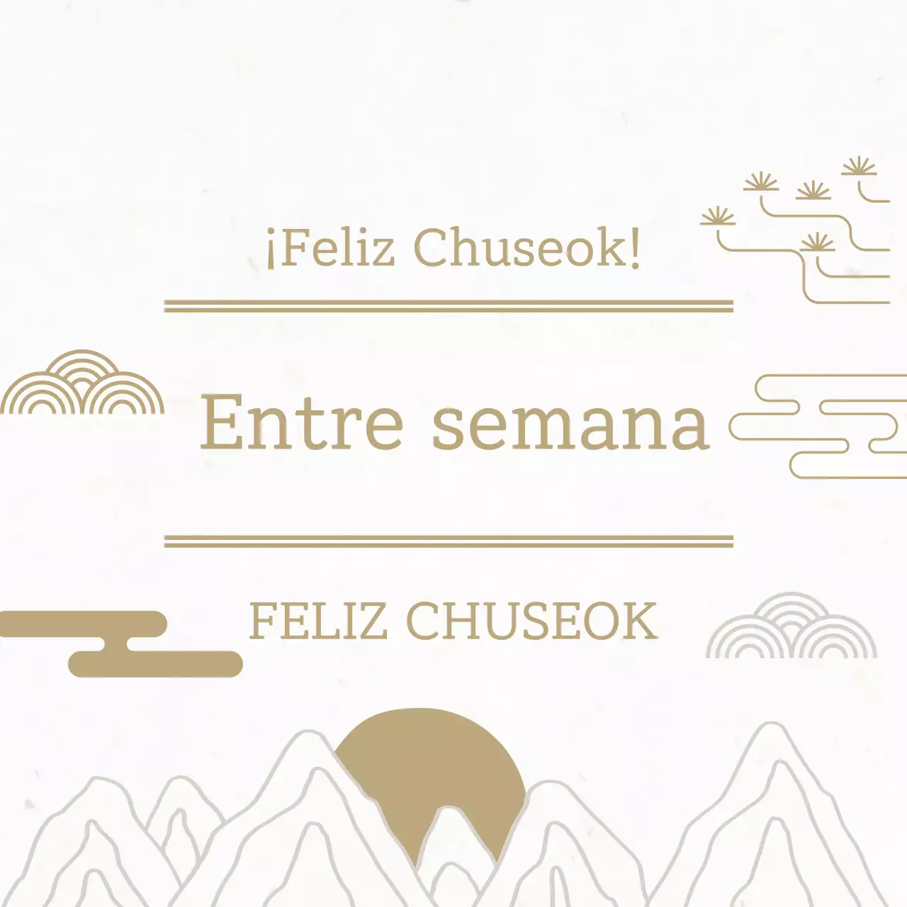 Celebración tradicional de Chuseok en beige