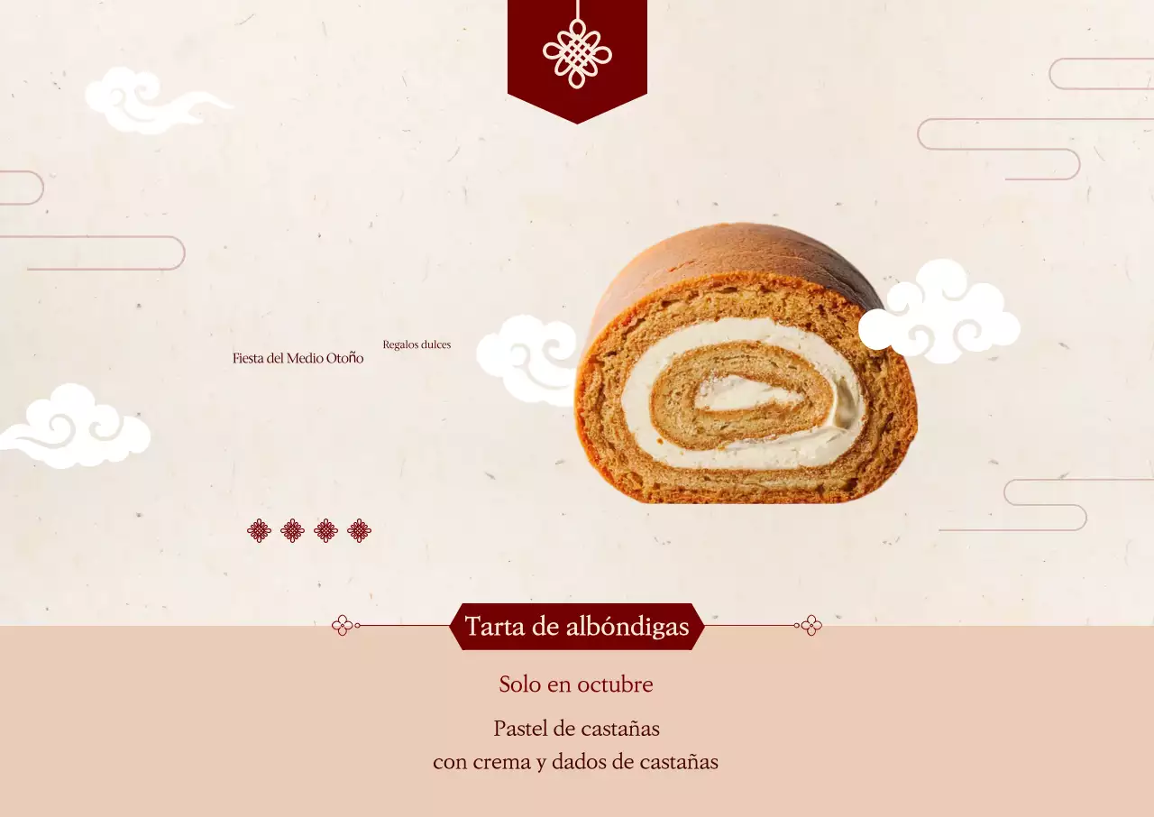 Anuncio de postre tradicional beige