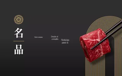 Anuncio de comida tradicional coreana negra