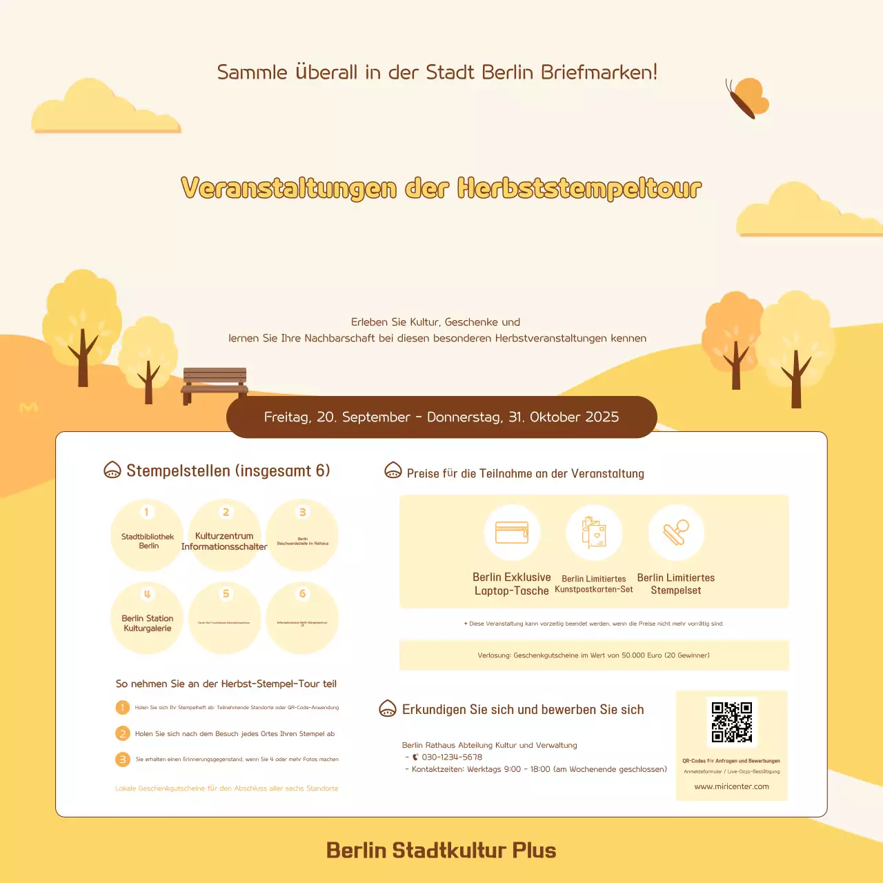 Beige Simple Herbst-Event-Guide