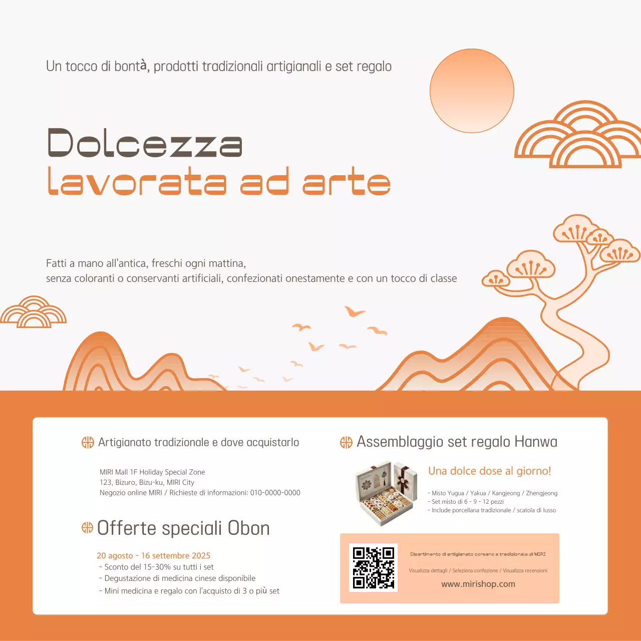 Promozione del set regalo tradizionale arancione