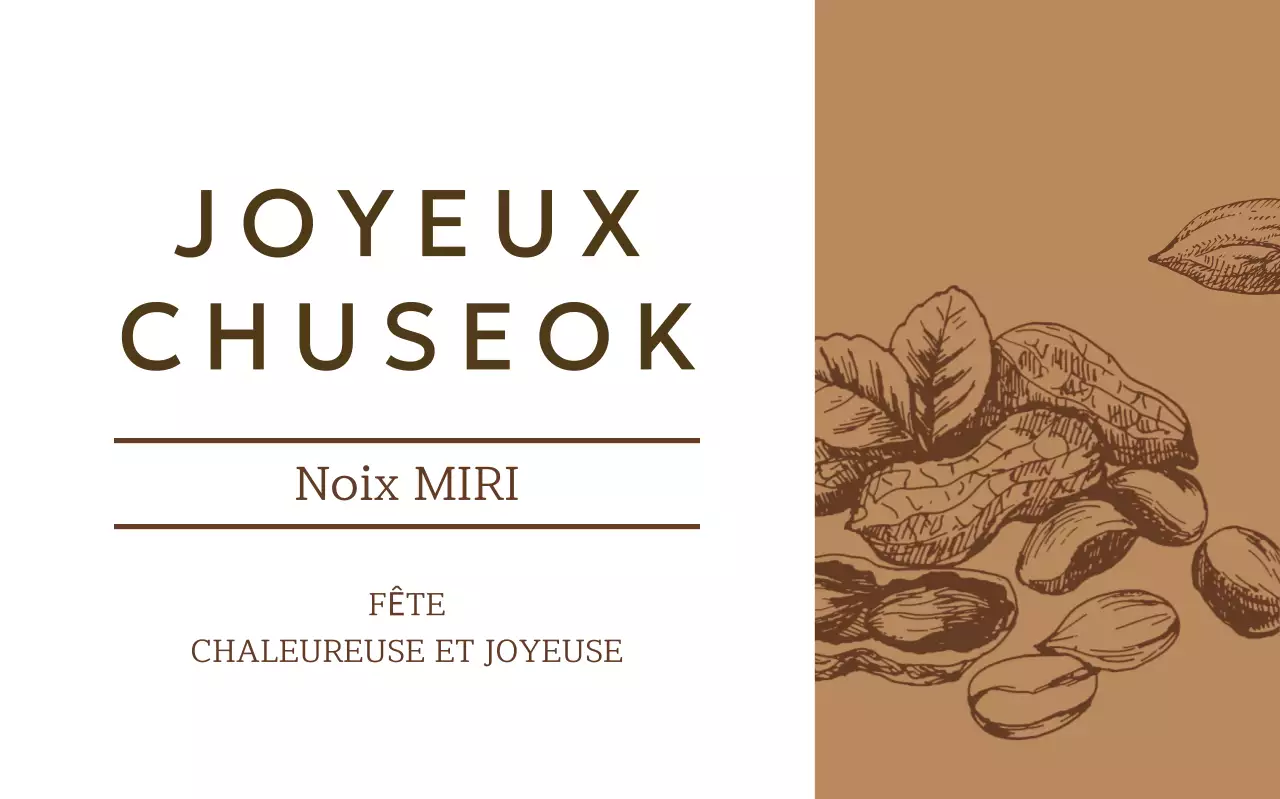 Salutations traditionnelles de Chuseok en brun