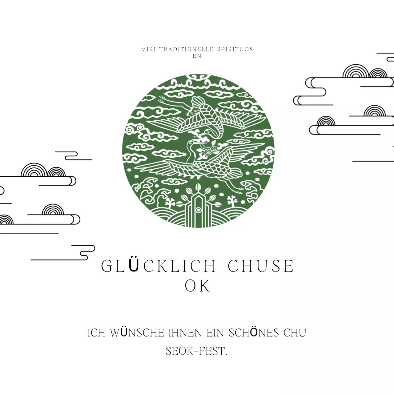 Grüne traditionelle Chuseok-Grüße