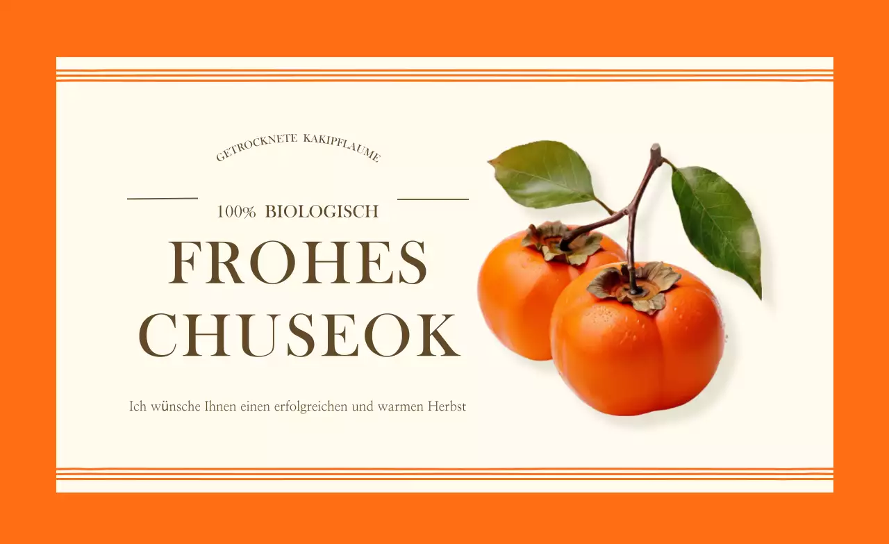 Orangefarbene traditionelle Chuseok-Grüße