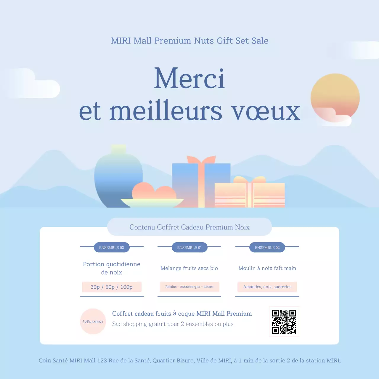 Événement de santé minimale Sky Blue