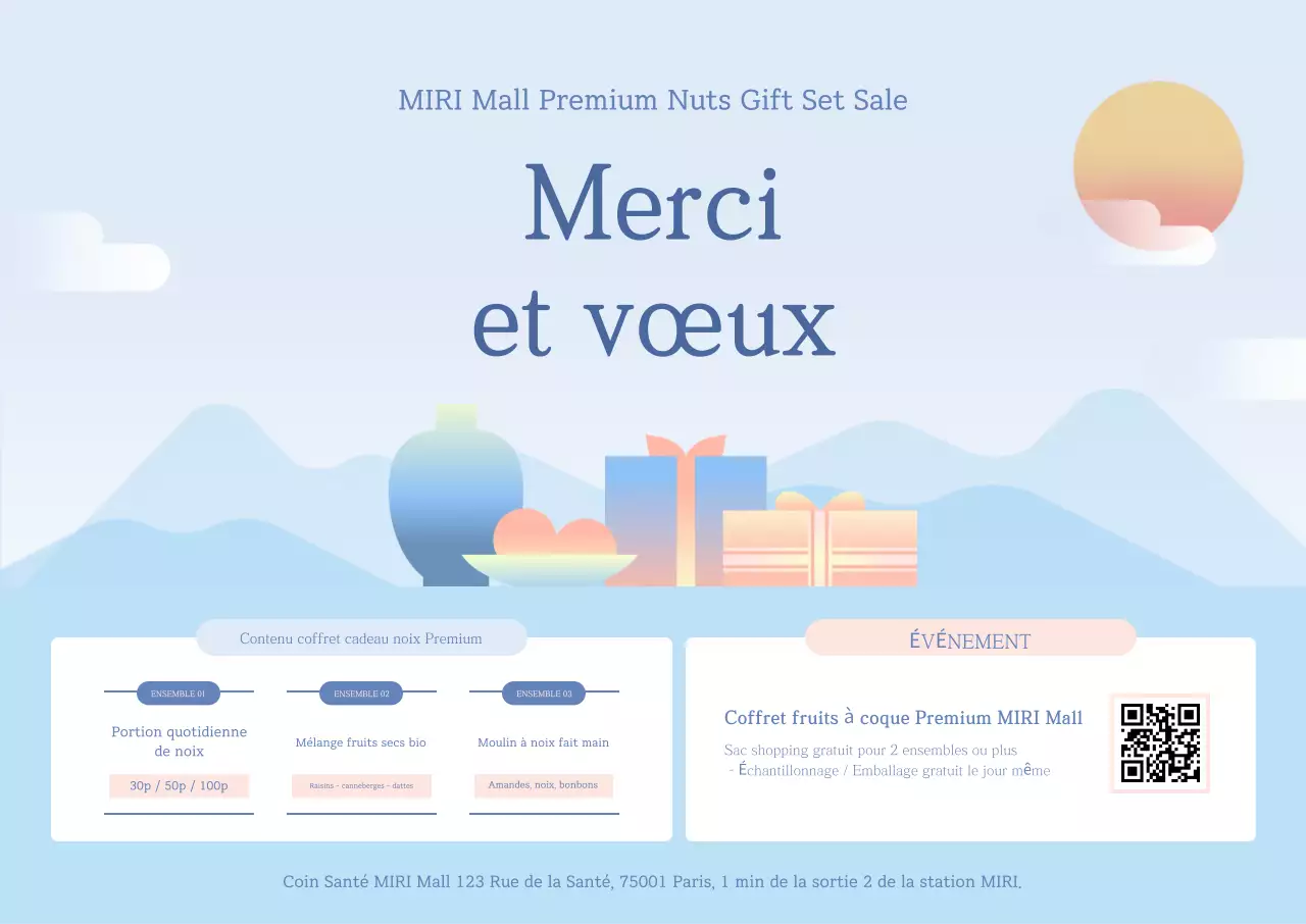Promotion du coffret cadeau Sky Blue Simple Health