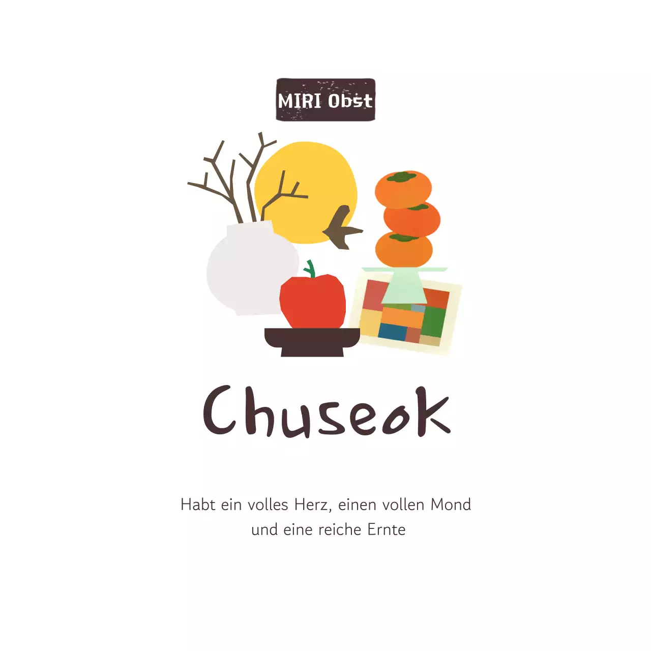 Beige traditionelle Chuseok-Grüße