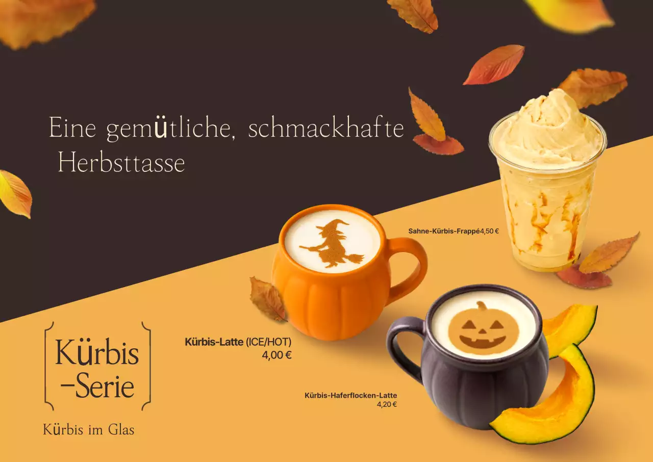 Orange Moderne Herbstmenü-Aktion