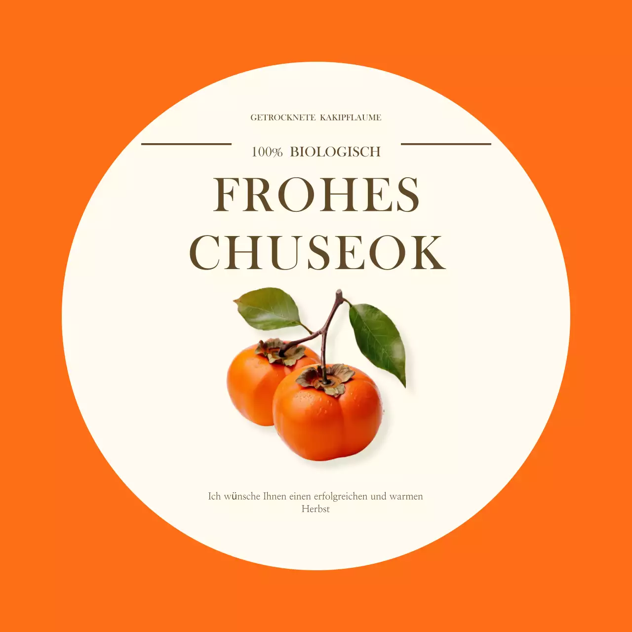 Orange traditionelle Feiertagsgrüße