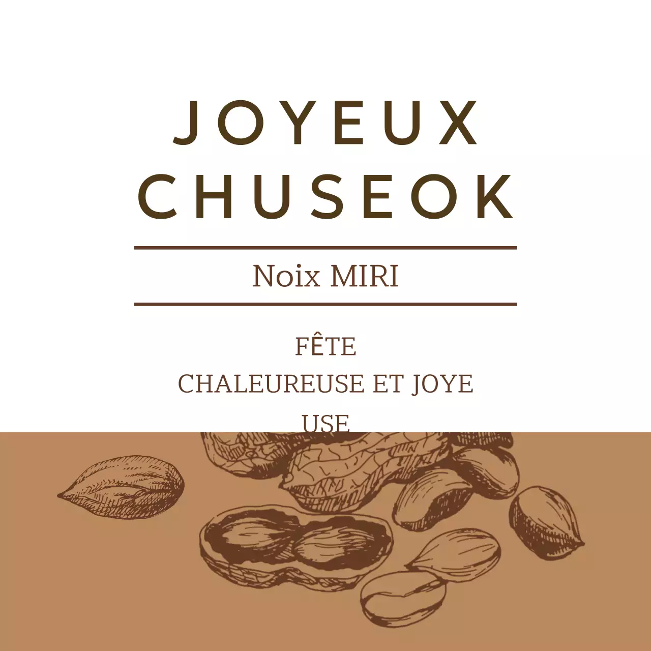 Célébration simple de Chuseok en brun