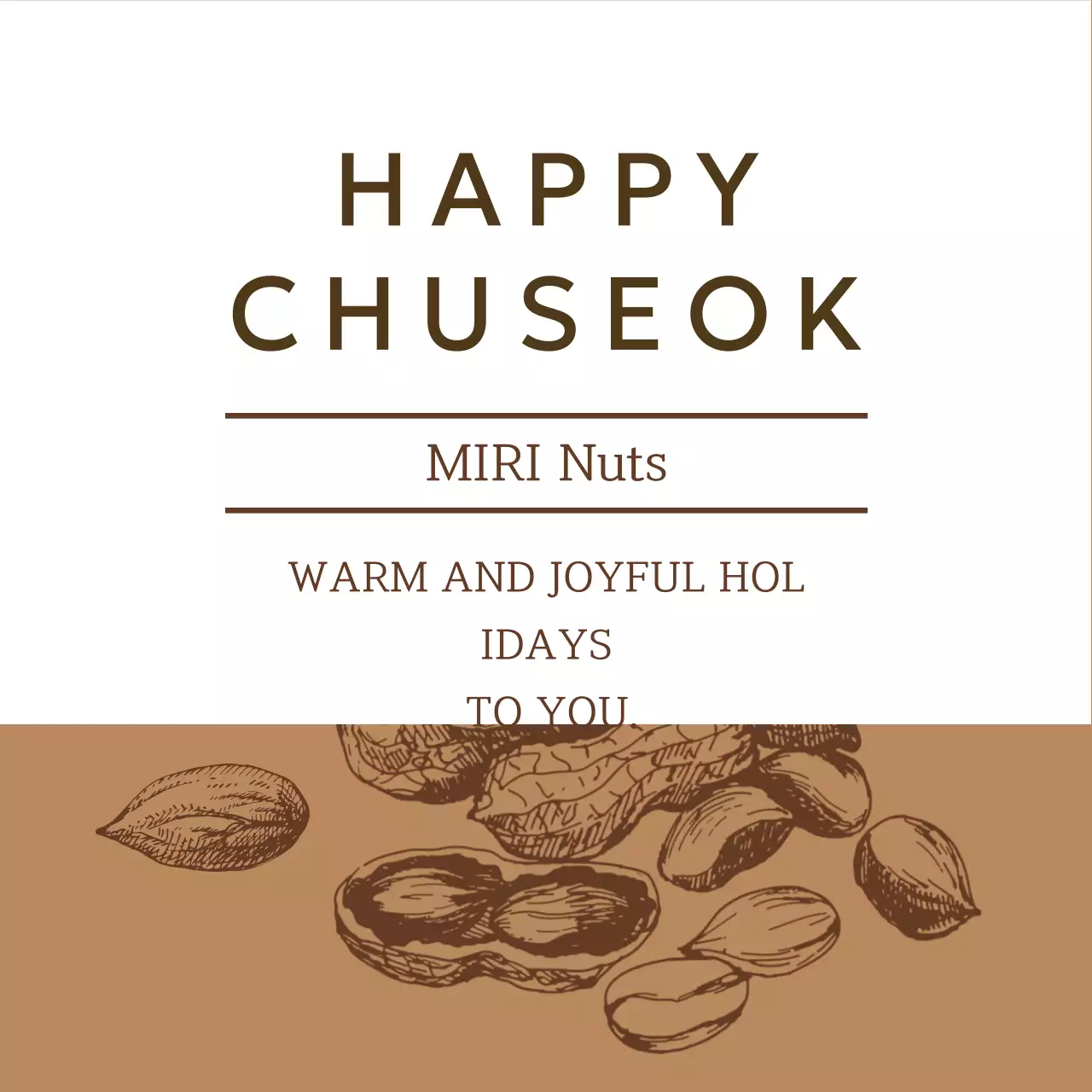 Lời chúc mừng Chuseok đơn giản màu nâu