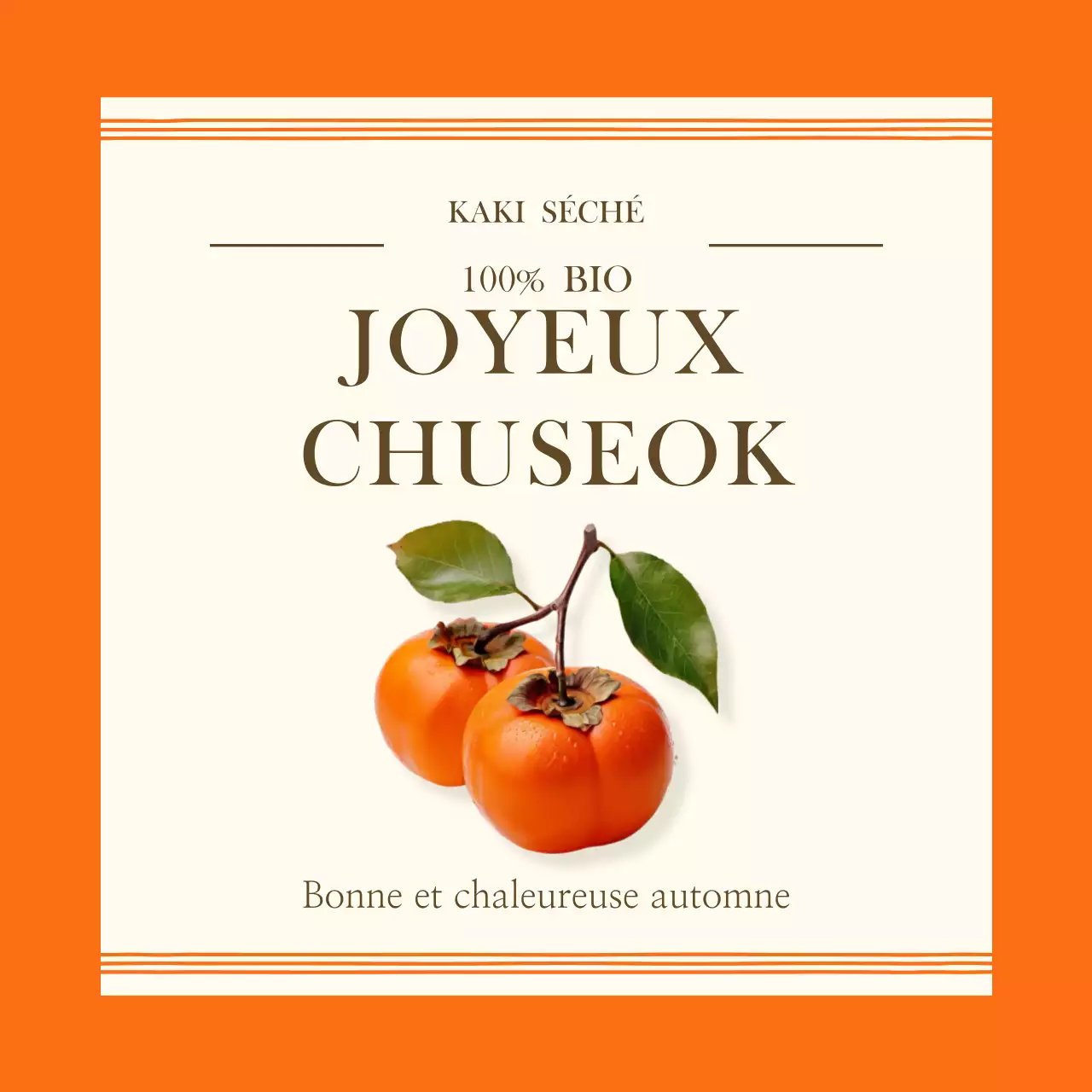 Salutations traditionnelles orange de Chuseok