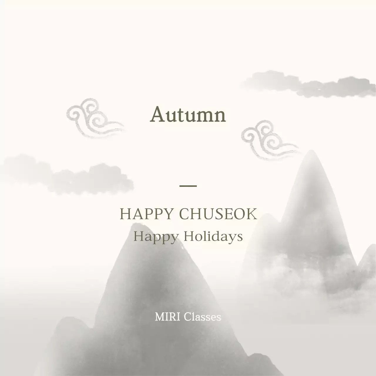 Lời chúc mừng Chuseok truyền thống đen trắng