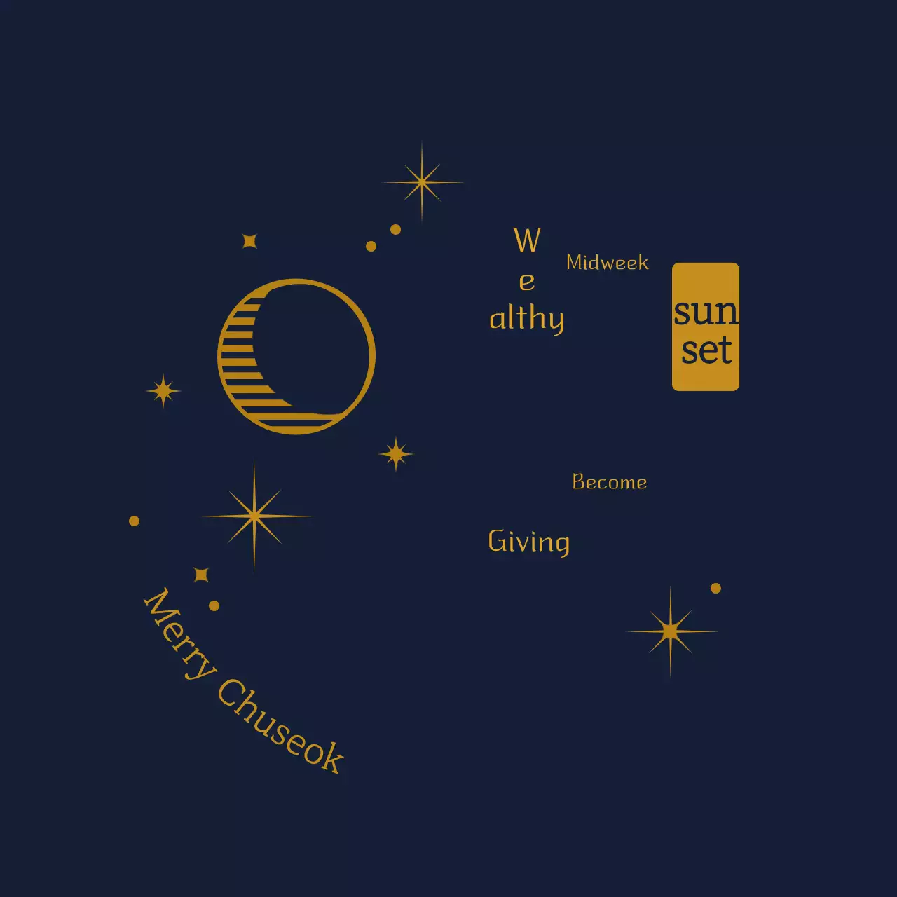 Blue traditional Chuseok greetings