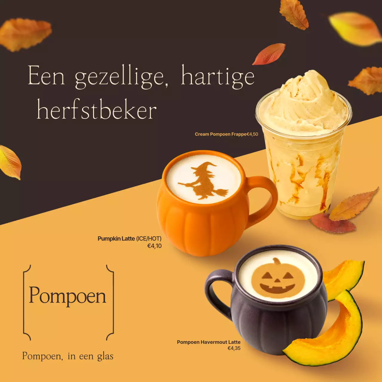 Advertentie voor oranje herfstdrank