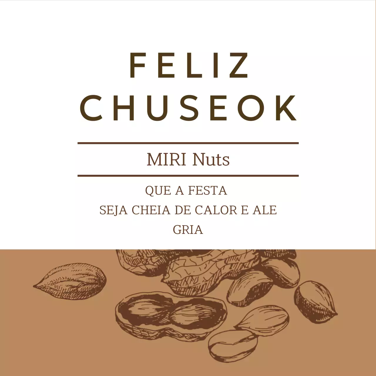 Saudações Chuseok Simples Marrom
