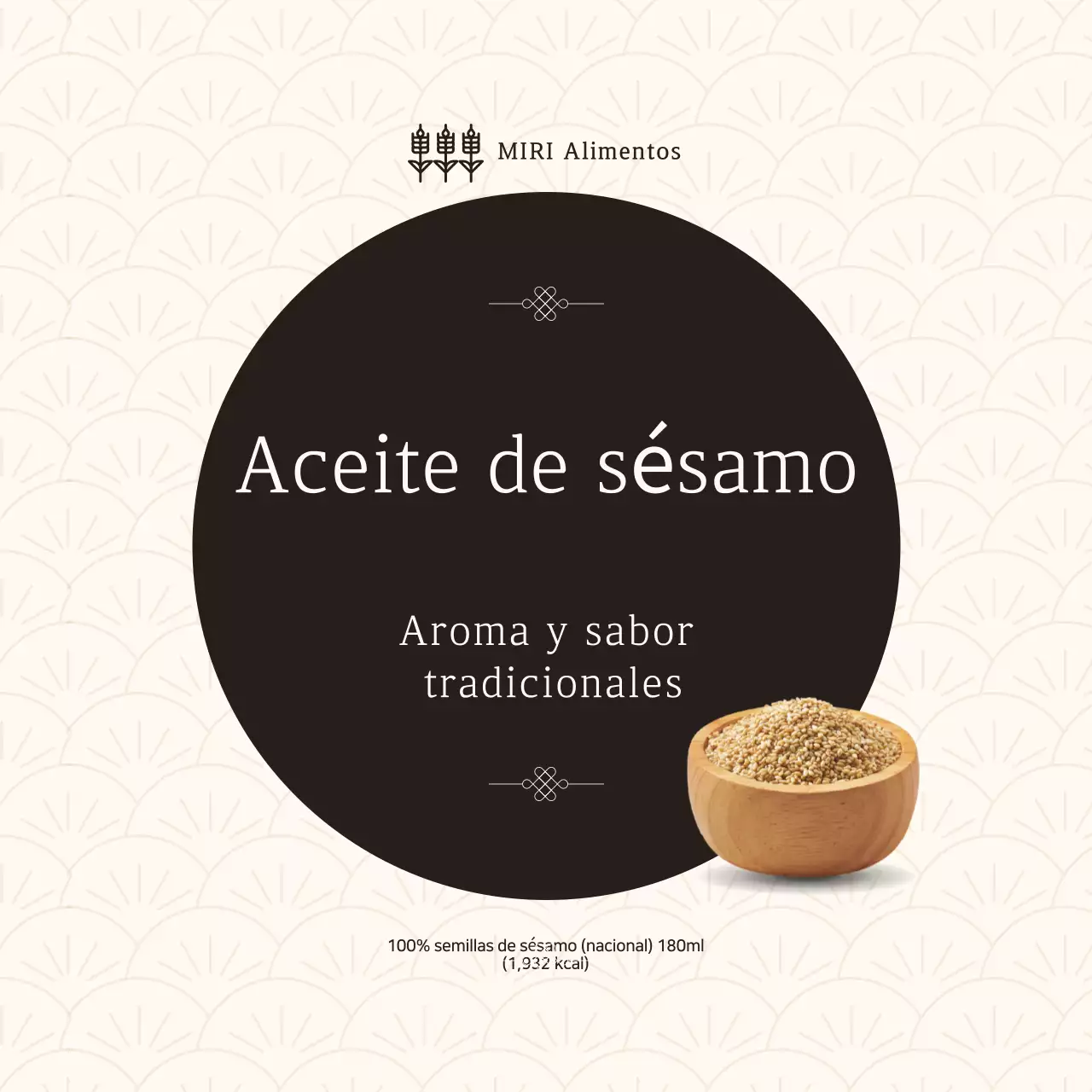 Promoción de productos tradicionales de aceite de sésamo beige