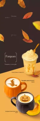 Bruine moderne herfstdrankreclame