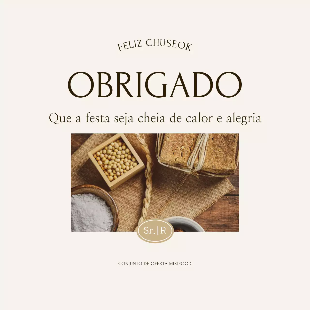 Celebração Chuseok Simples Bege