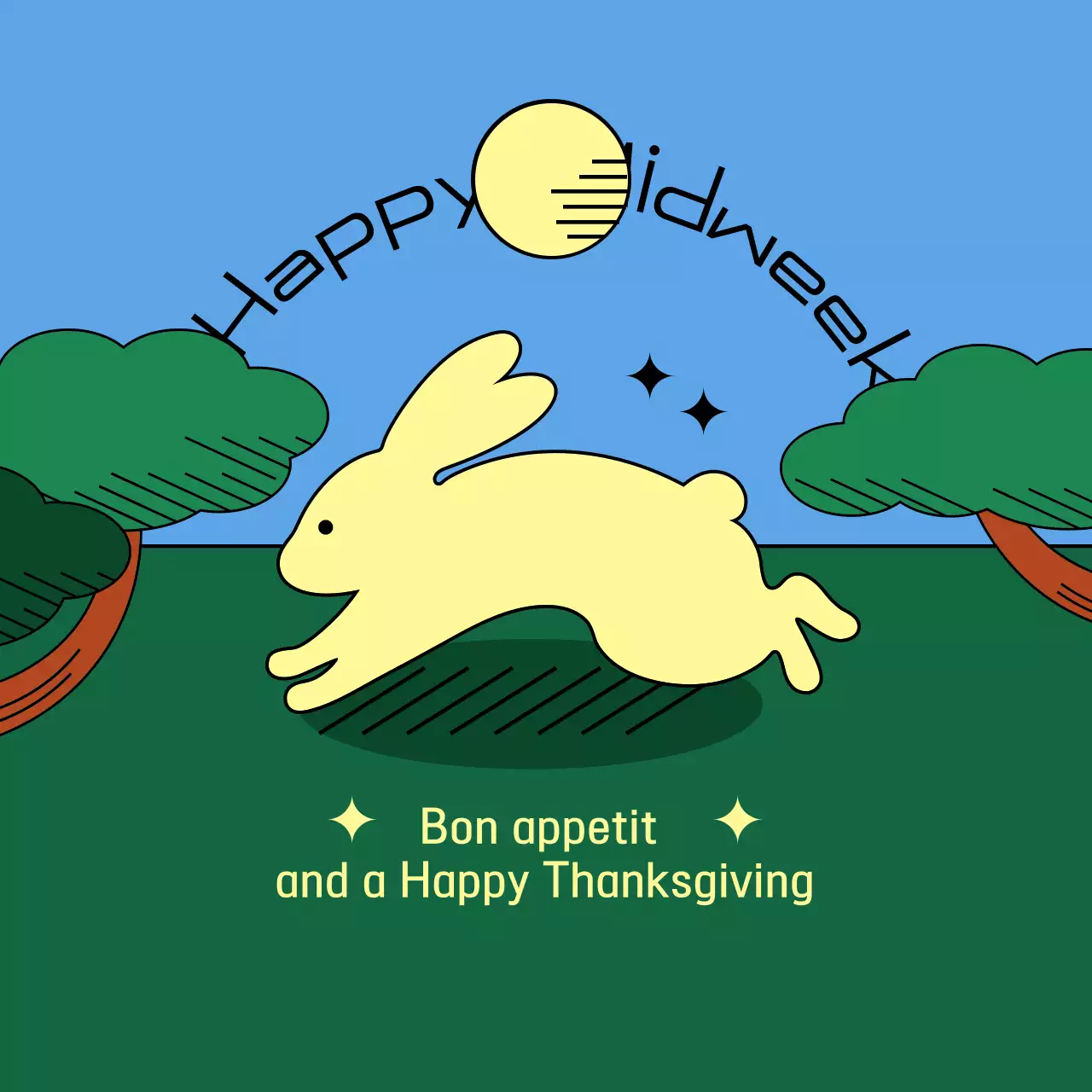 Sky Blue Simple Chuseok Festival