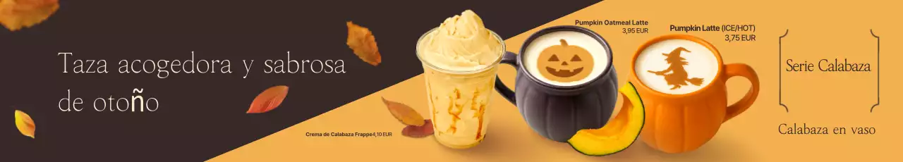 Anuncio de bebida moderna de otoño marrón