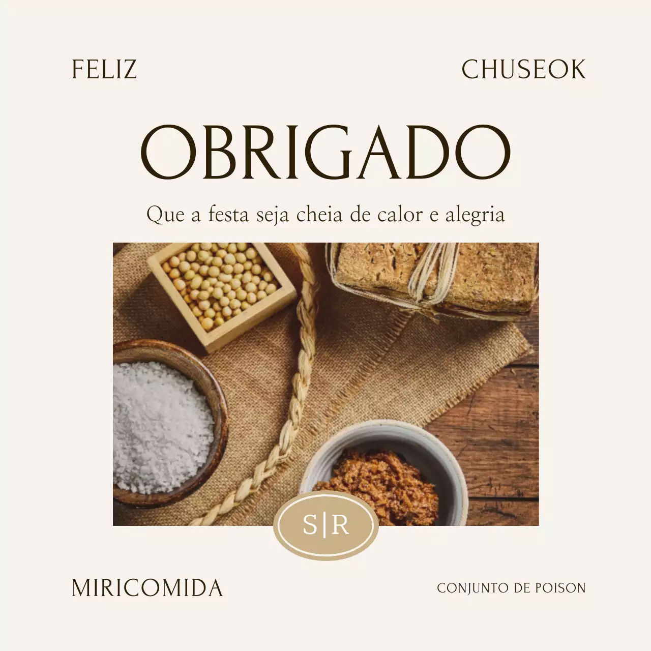 Presente tradicional Chuseok bege