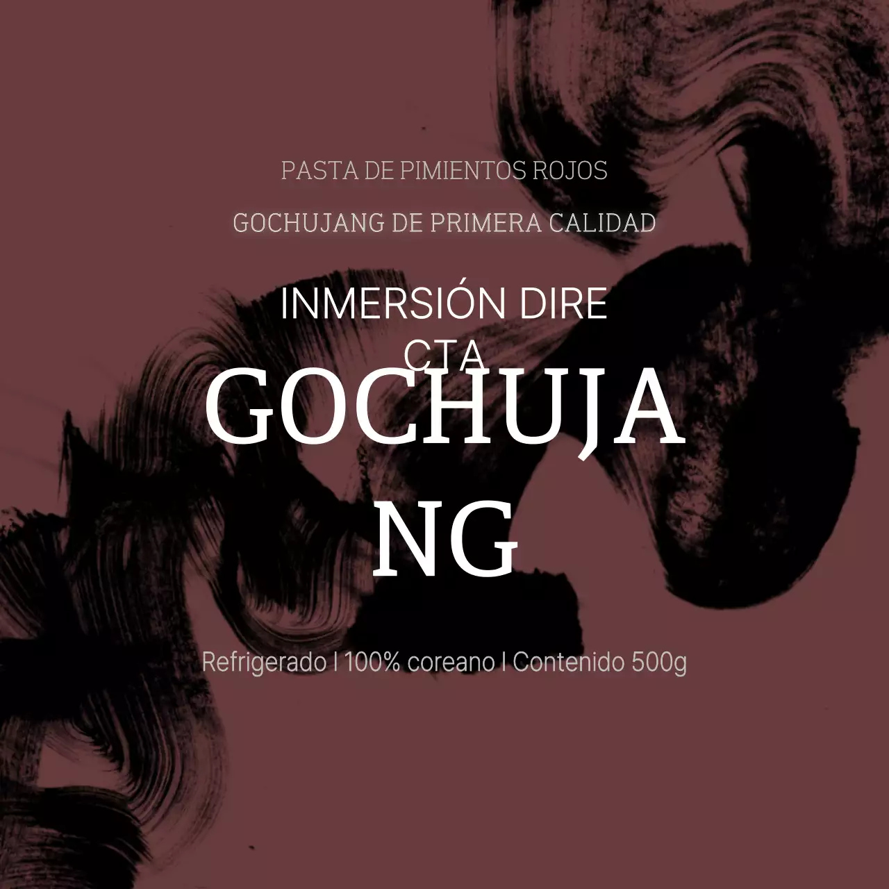 Anuncio tradicional marrón de Gochujang