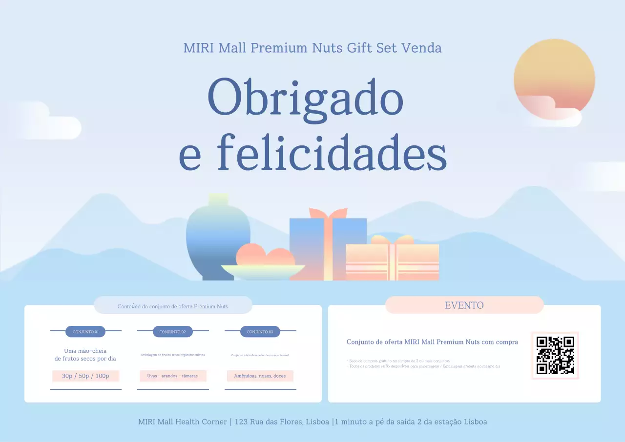 Promoção do Conjunto de Presentes Sky Blue Simple Health