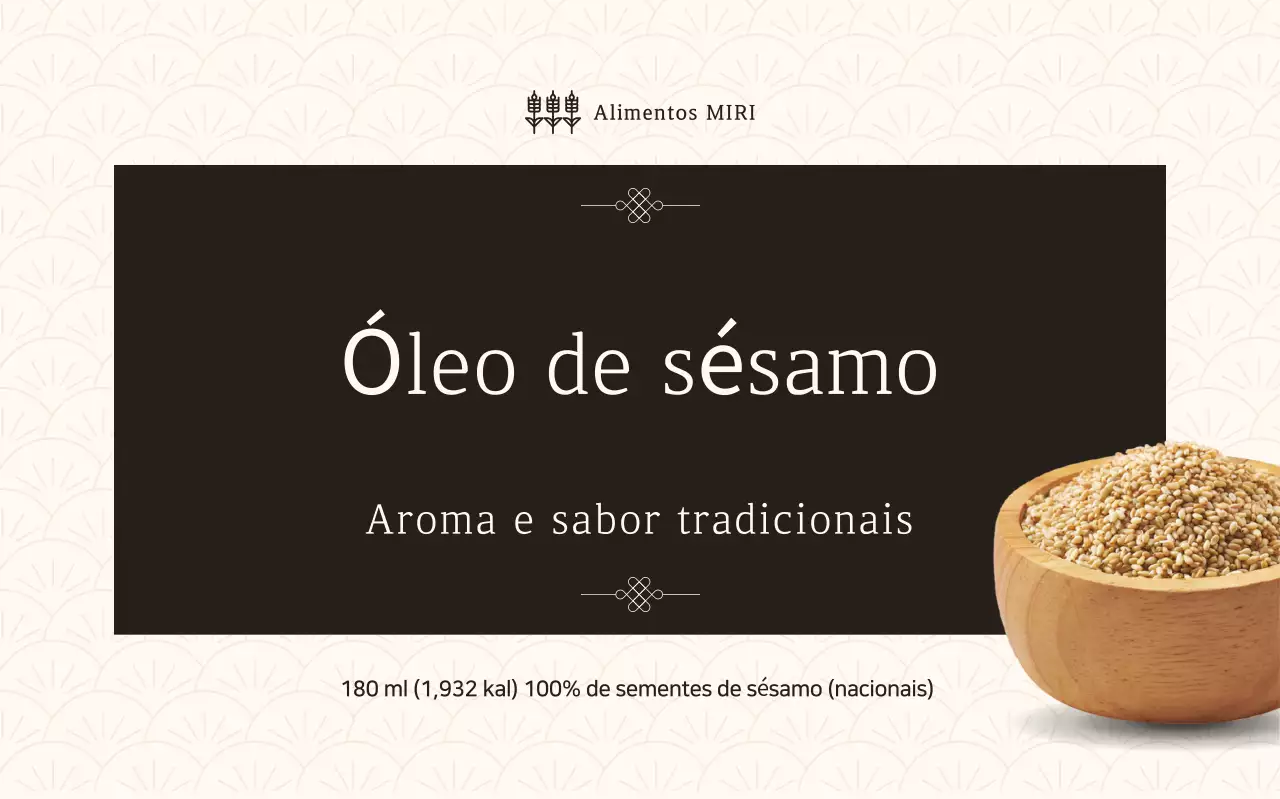 Promoção de produtos de óleo de gergelim tradicional bege