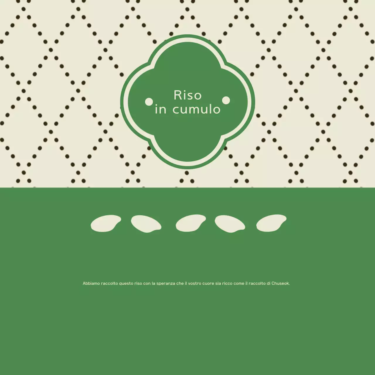 Presentazione dei prodotti tradizionali Chuseok verdi