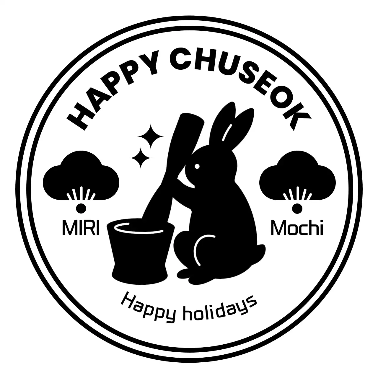 Kartu Pos Chuseok Hitam Sederhana