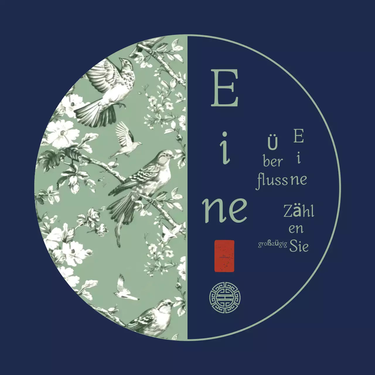 Blaue traditionelle Feiertagsgrüße