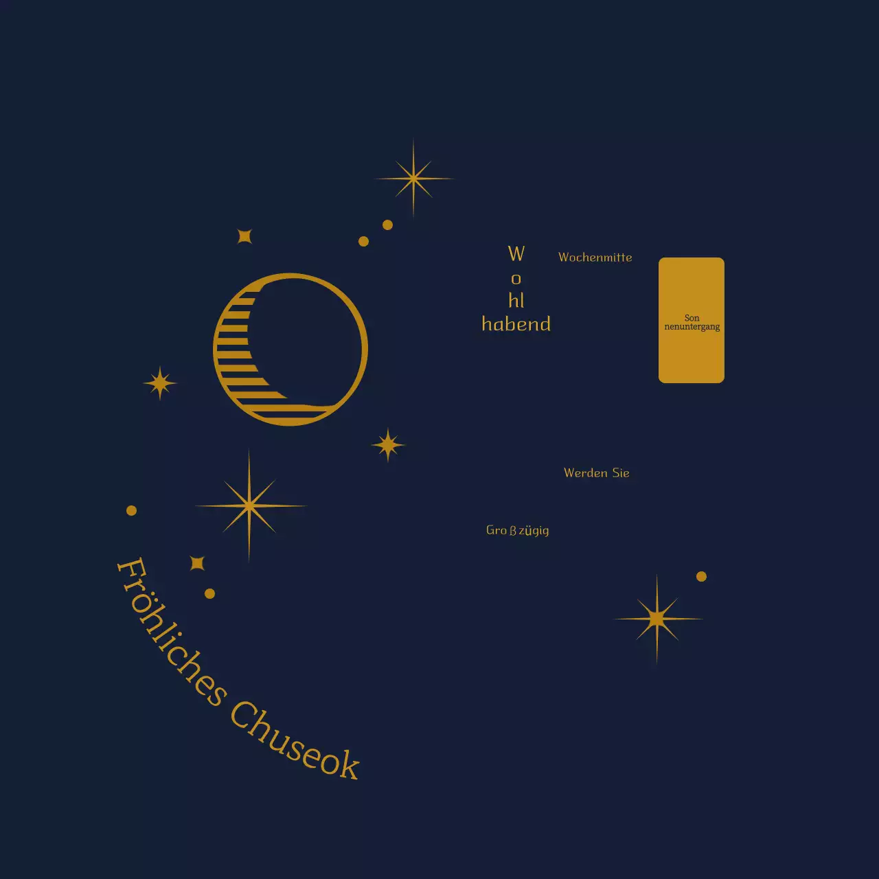 Blaue traditionelle Chuseok-Grüße