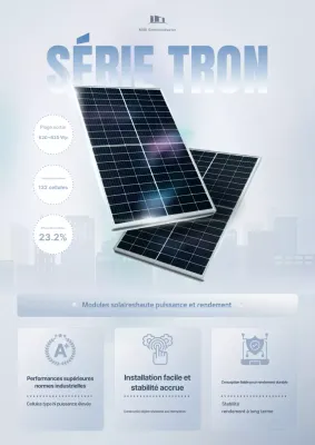 Promotion de produits de cellules solaires modernes et bleu ciel
