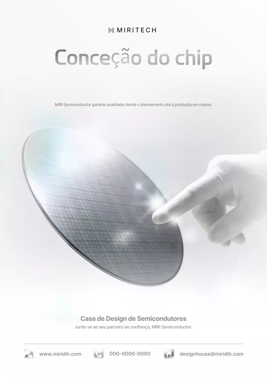 Um elegante anúncio de produto semicondutor branco