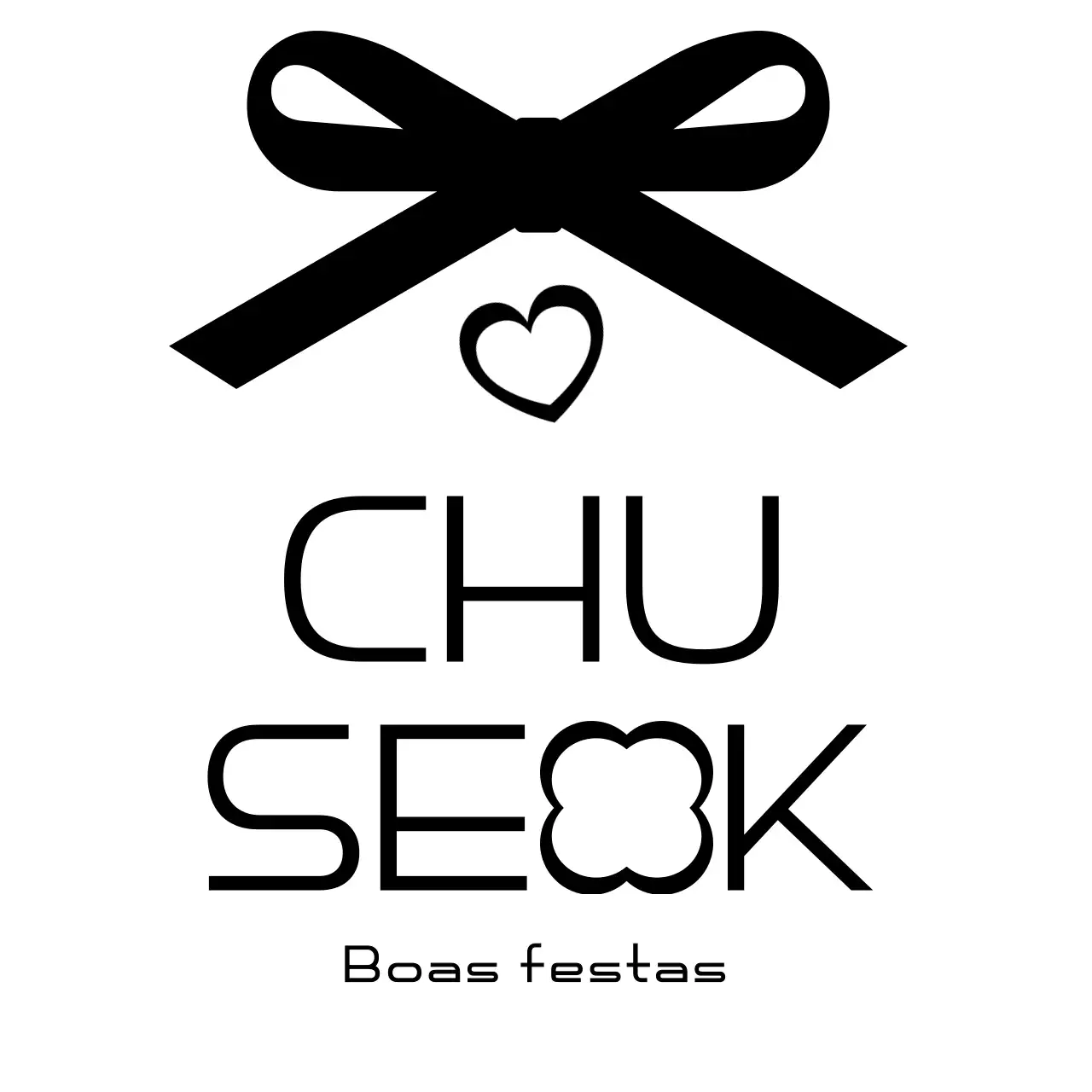 Celebração Chuseok Simples e Preta