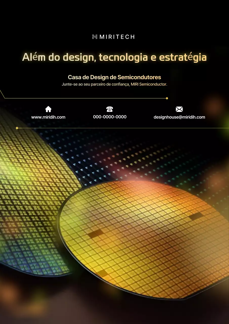 Um anúncio moderno de semicondutor preto