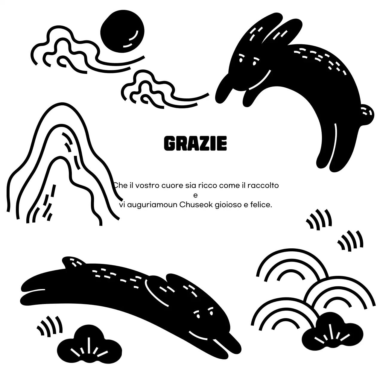 Saluti semplici neri Chuseok