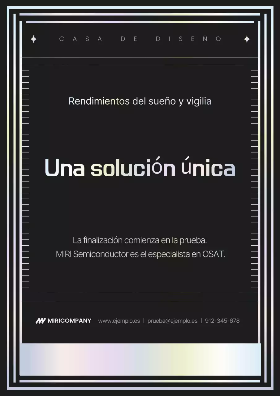Promoción de una moderna empresa de semiconductores en negro