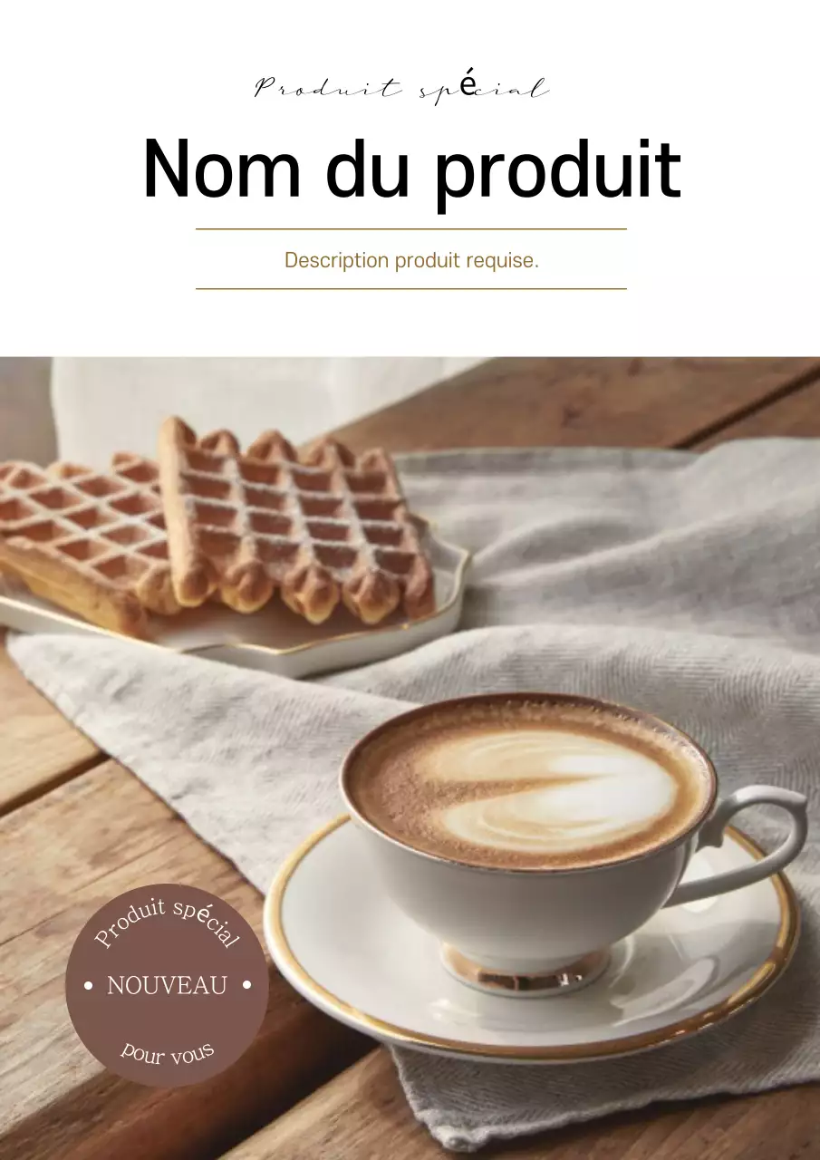 Publicité de boulangerie moderne beige