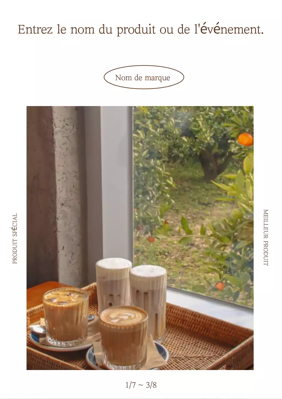 Publicité de boulangerie moderne beige